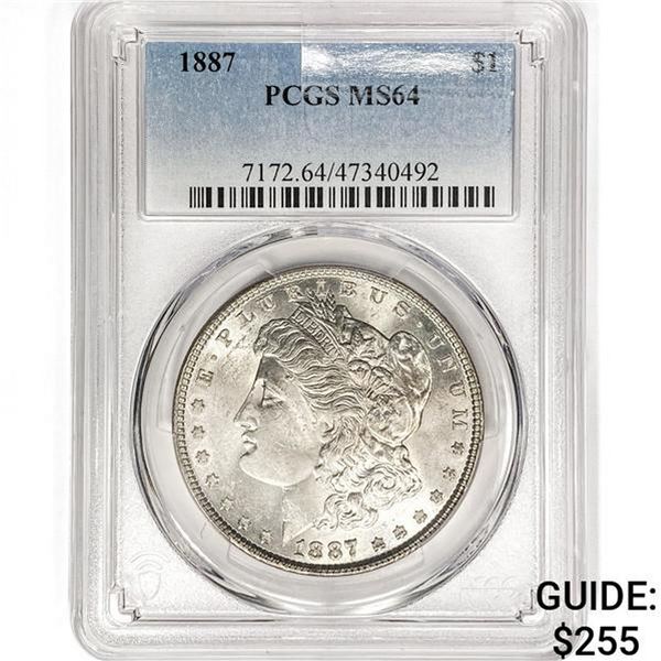 1887 Morgan Silver Dollar PCGS MS64