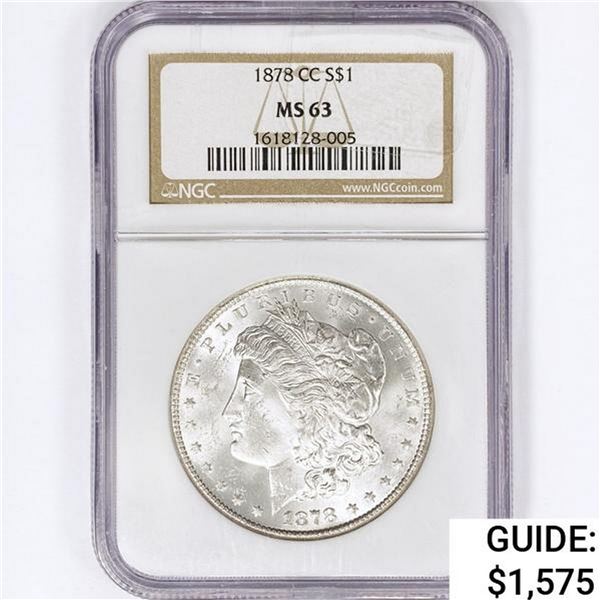 1878-CC Morgan Silver Dollar NGC MS63