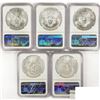 Image 2 : 1987 Set [5] American Silver Eagles NGC MS69