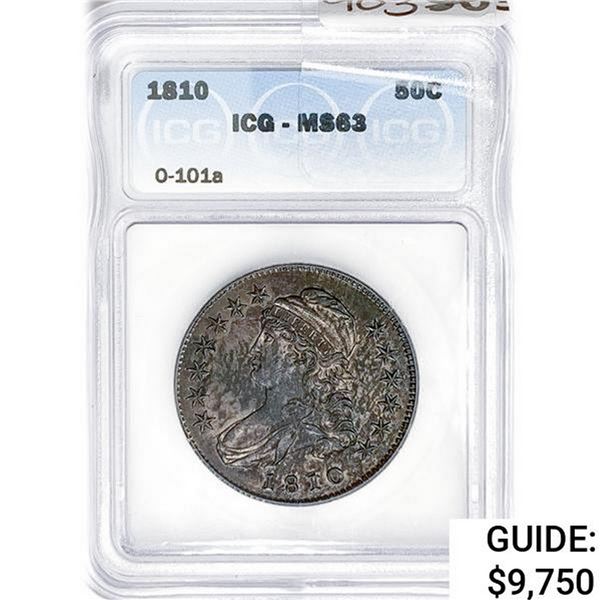 1810 Capped Bust Half Dollar ICG MS63