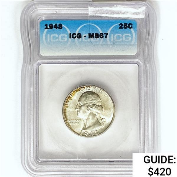 1948 Washington Silver Quarter ICG MS67