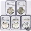 Image 1 : 1922-1923 Set [5] Silver Peace Dollar NGC MS63