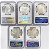 Image 2 : 1922-1923 Set [5] Silver Peace Dollar NGC MS63