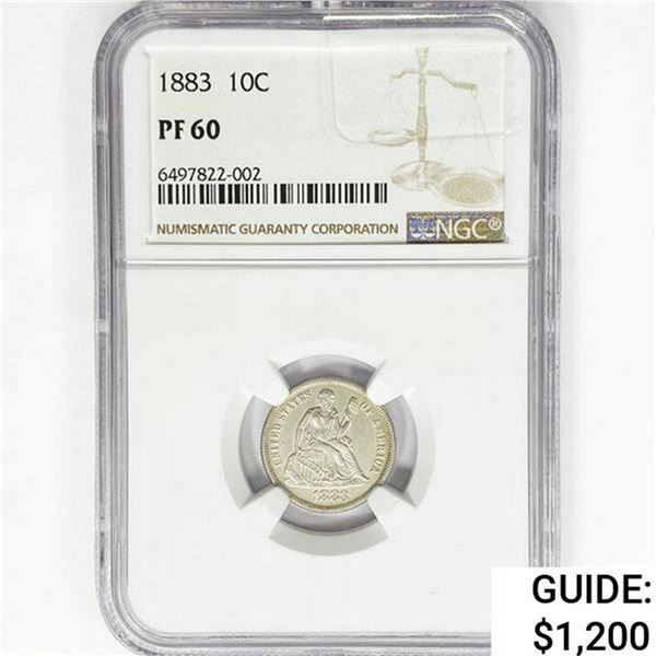 1883 Seated Liberty Dime NGC PF60