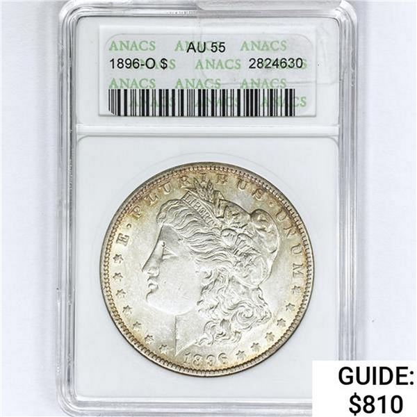 1896-O Morgan Silver Dollar ANACS AU55