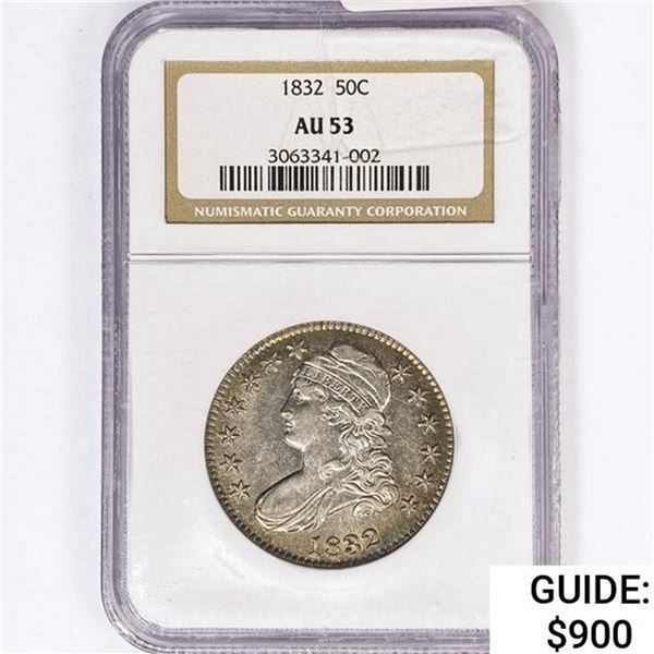 1832 Capped Bust Half Dollar NGC AU53