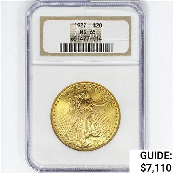 1927 $20 Gold Double Eagle NGC MS65