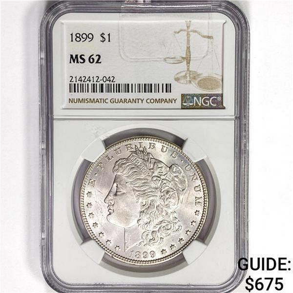 1899 Morgan Silver Dollar NGC MS62