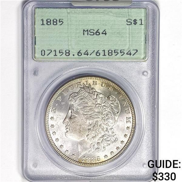 1885 Morgan Silver Dollar PCGS MS64