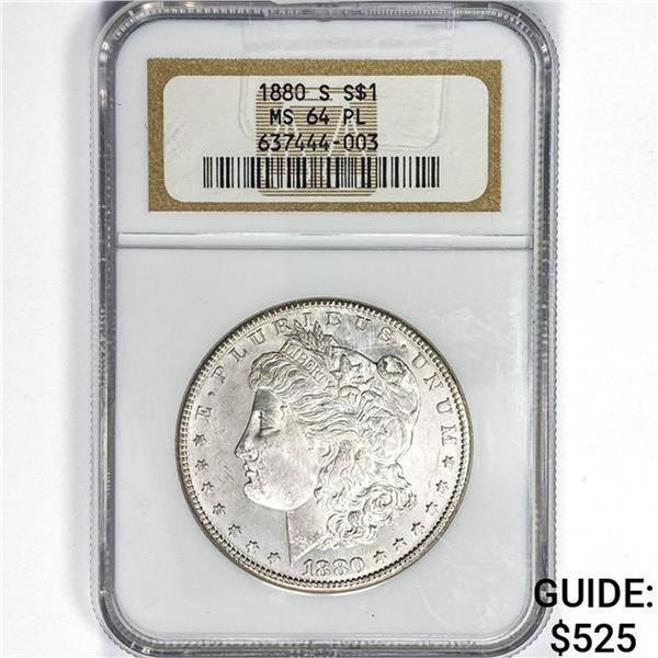 1880-S Morgan Silver Dollar NGC MS64 PL