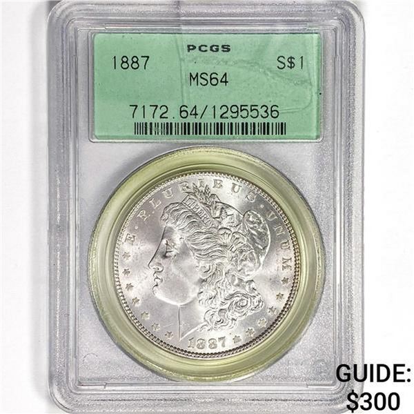 1887 Morgan Silver Dollar PCGS MS64