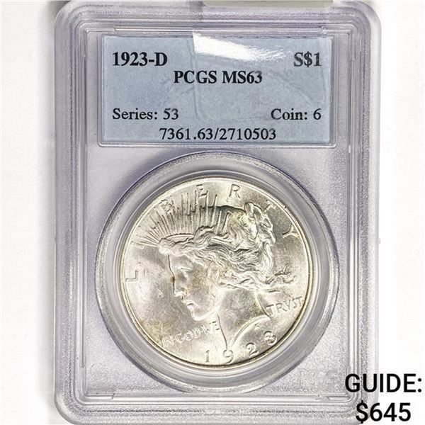 1923-D Silver Peace Dollar PCGS MS63