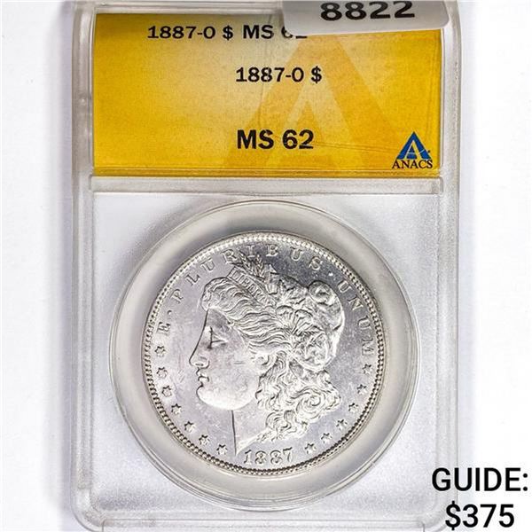 1887-O Morgan Silver Dollar ANACS MS62