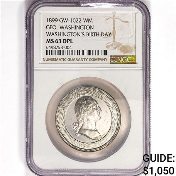 1899 Washington's Birthday NGC MS63 DPL, GW-1022