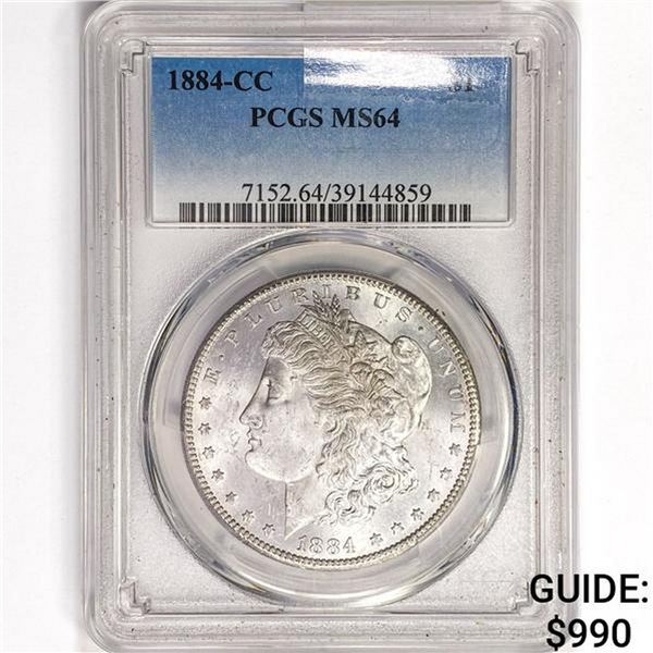 1884-CC Morgan Silver Dollar PCGS MS64