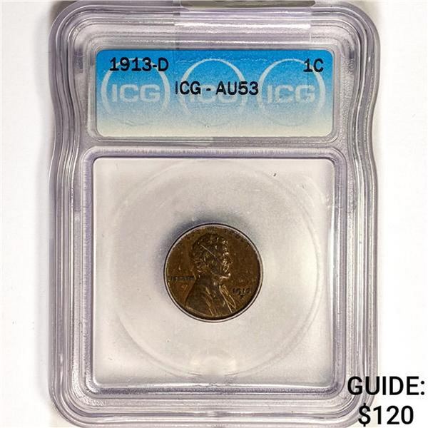 1913-D Wheat Cent ICG AU53