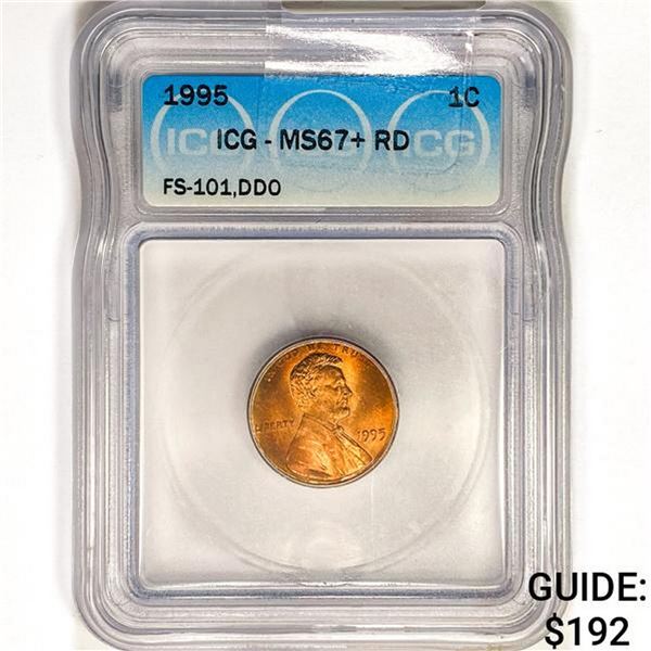 1995 Lincoln Memorial Cent ICG MS67+ RD,FS-101,DDO