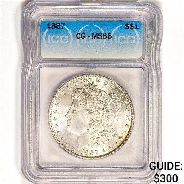 1887 Morgan Silver Dollar ICG MS65