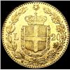 Image 2 : 1882 Italy .1867oz Gold 20 Lire UNCIRCULATED