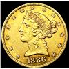 Image 1 : 1886-S $5 Gold Half Eagle CLOSELY UNCIRCULATED