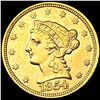 Image 1 : 1854 $2.50 Gold Quarter Eagle UNCIRCULATED