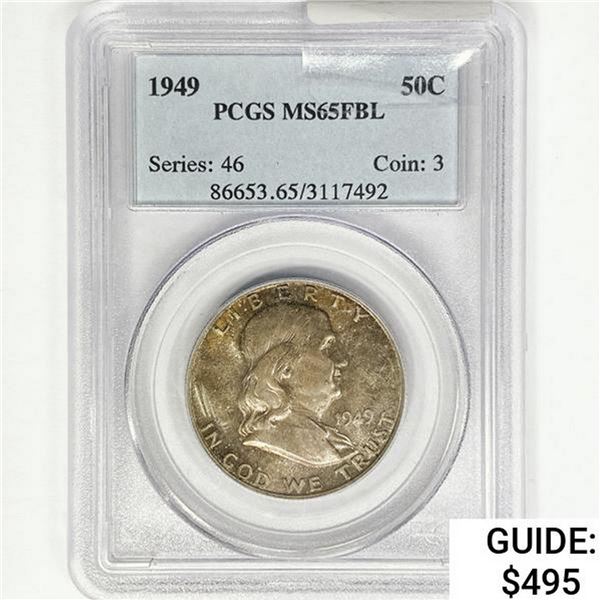 1949 Franklin Half Dollar PCGS MS65 FBL