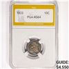Image 1 : 1833 Capped Bust Dime PGA MS64