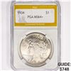 Image 1 : 1934 Silver Peace Dollar PGA MS64+