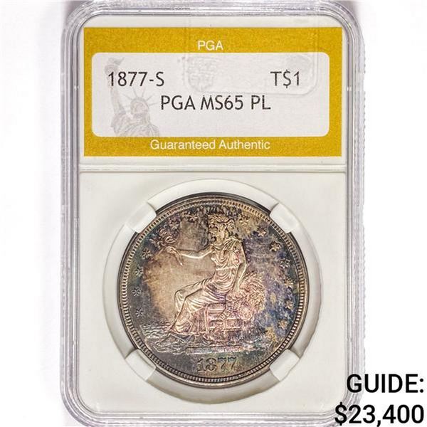 1877-S Silver Trade Dollar PGA MS65 PL