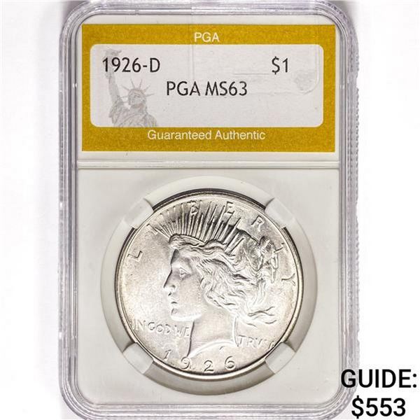 1926-D Silver Peace Dollar PGA MS63