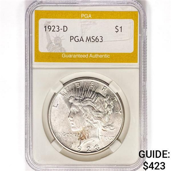 1923-D Silver Peace Dollar PGA MS63