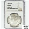 Image 1 : 1890-S Morgan Silver Dollar NGC MS60