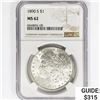 Image 1 : 1890-S Morgan Silver Dollar NGC MS62