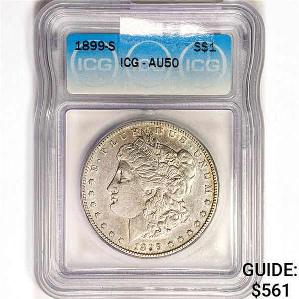 1899-S Morgan Silver Dollar ICG AU50