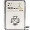 Image 1 : 1943 Wheat Cent NGC MS67