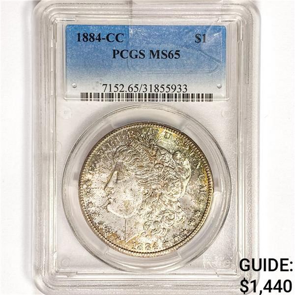 1884-CC Morgan Silver Dollar PCGS MS65