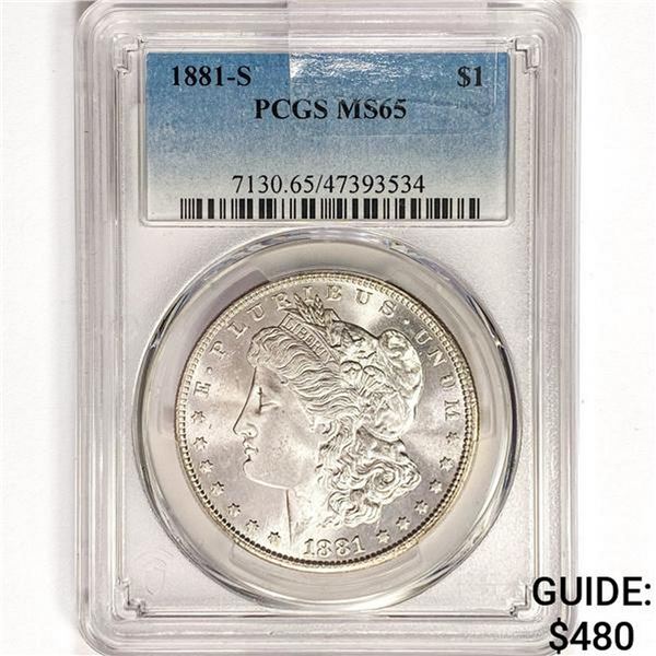 1881-S Morgan Silver Dollar PCGS MS65