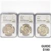 Image 1 : [3] 1974 Eisenhower Silver Dollars NGC MS65