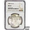 Image 1 : 1883-CC Morgan Silver Dollar NGC MS63