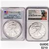 Image 1 : 2016, 2021 (Set 2) American Silver Eagle MS70