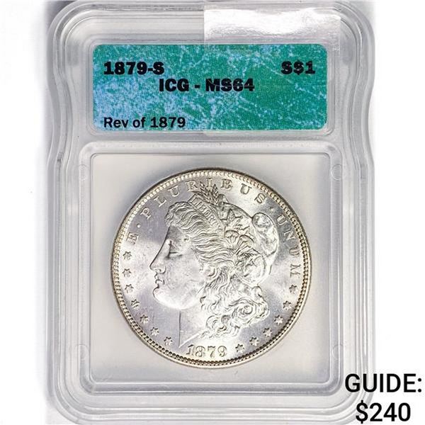 1879-S Morgan Silver Dollar ICG MS64