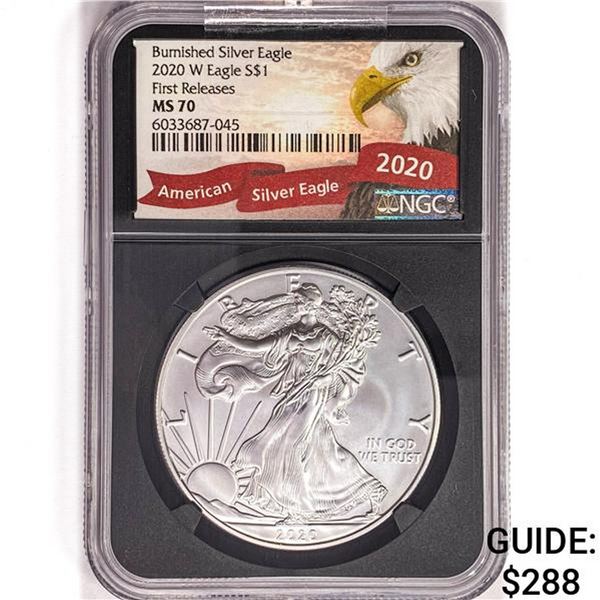 2020-W Burnished American Silver Eagle NGC MS70