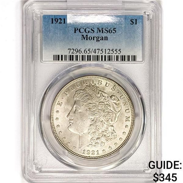 1921 Morgan Silver Dollar PCGS MS65