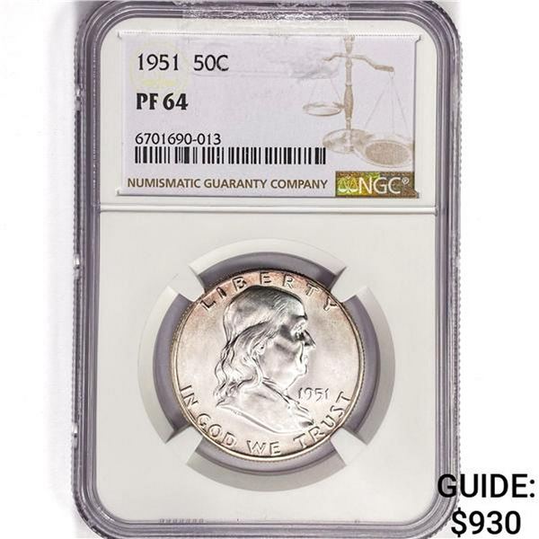 1951 Franklin Half Dollar NGC PF64