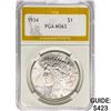 1934 Silver Peace Dollar PGA MS63