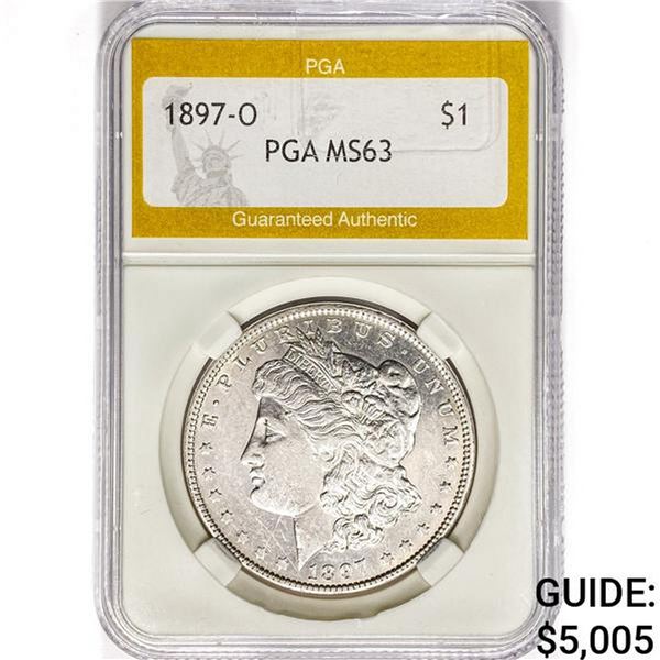 1897-O Morgan Silver Dollar PGA MS63