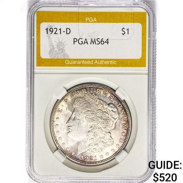 1921-D Morgan Silver Dollar PGA MS64