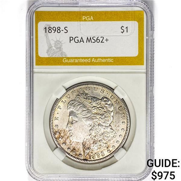 1898-S Morgan Silver Dollar PGA MS62+