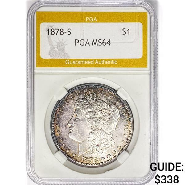 1878-S Morgan Silver Dollar PGA MS64