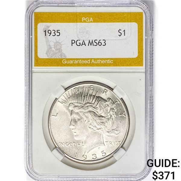 1935 Silver Peace Dollar PGA MS63